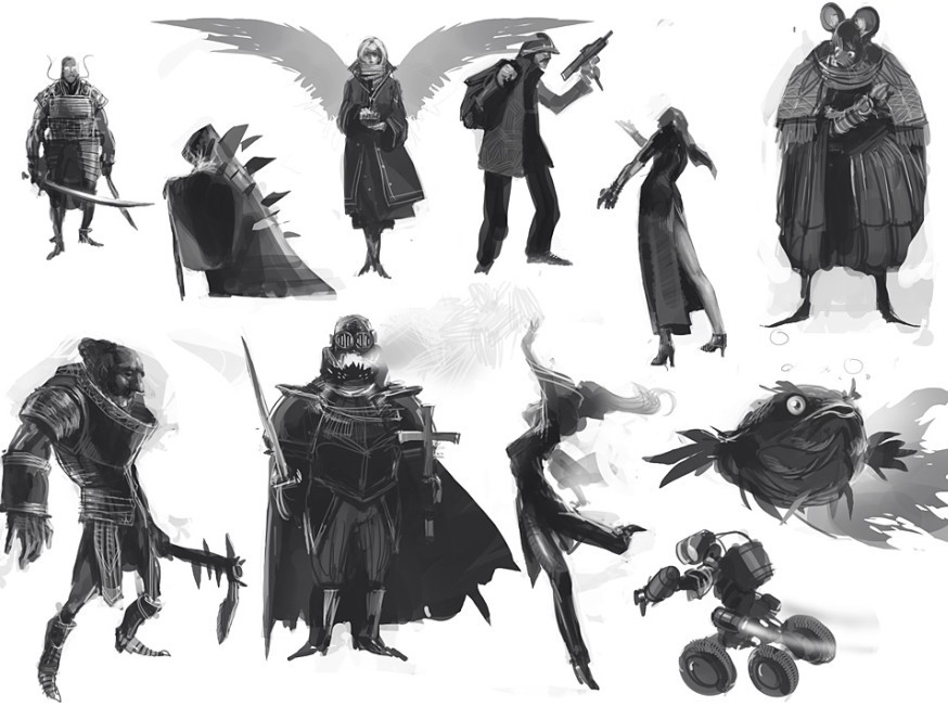 概念设计线稿 CG游戏原画人体人设参考插画绘制技巧素材素材 616P