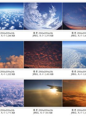 平面设计图片库A-鸟瞰蓝天白云云海高空拍摄云朵云层转角照片素材