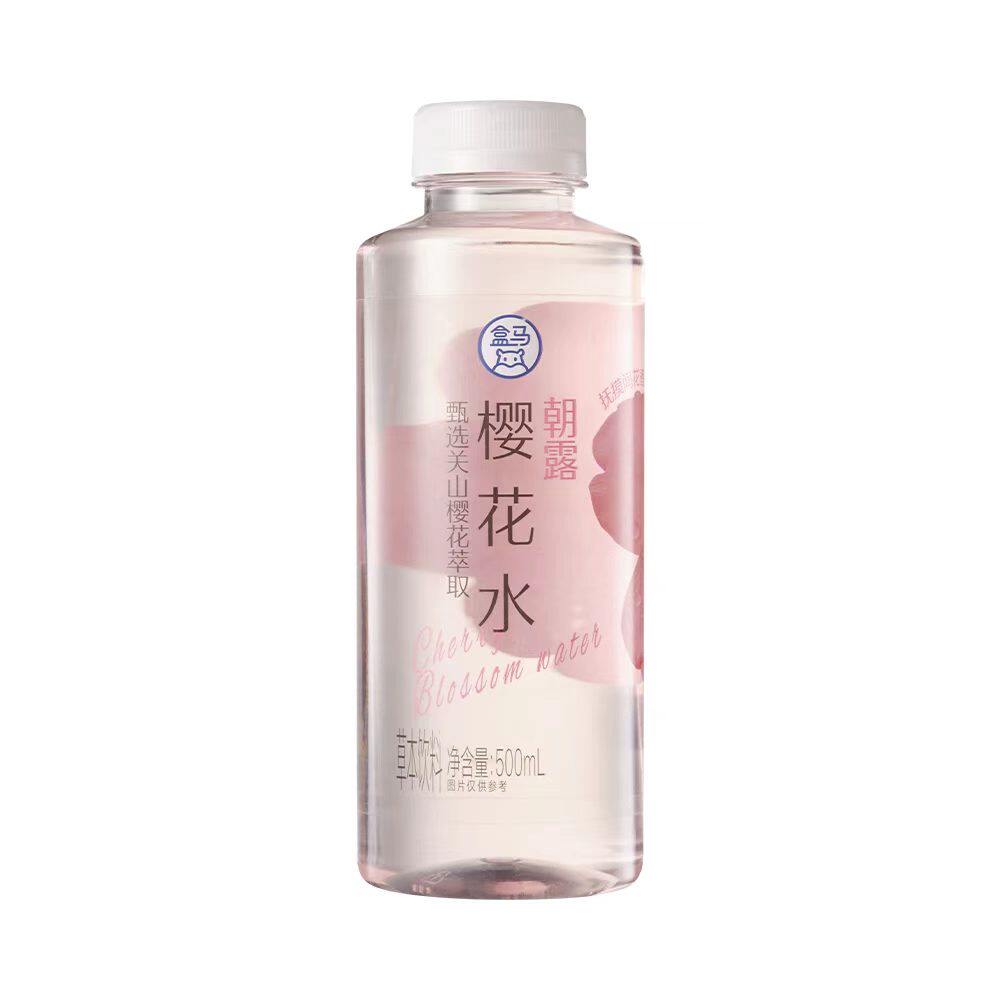 盒马代购朝露樱花水500ml冷萃香气回填0卡0糖0脂肪草本饮料图片