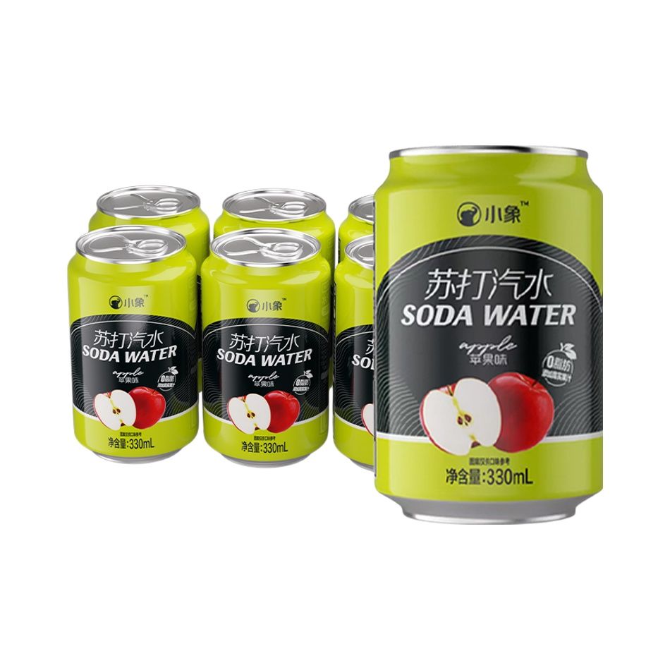 代购小象超市【含果汁】小象苹果苏打汽水330ml*6口感清爽