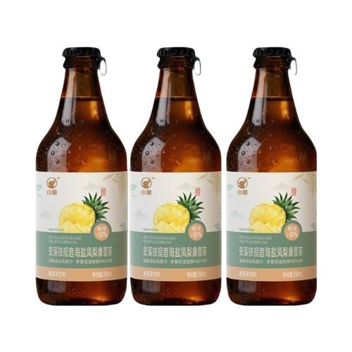 代购小象安溪铁观音海盐凤梨康普茶290ml*3菌控温发酵果汁茶饮料