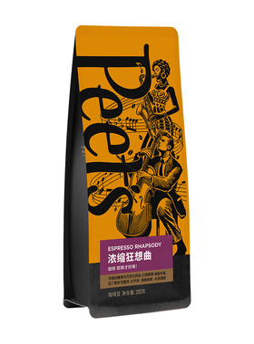 Peet's Coffee 皮爷浓缩狂想曲咖啡豆200g深度烘培口感醇厚