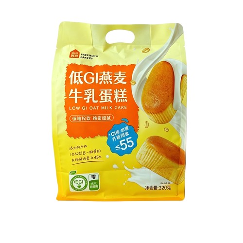 盒马代购 低GI燕麦牛乳蛋糕 320g 国低GI食品0糖慢升糖含膳食纤维