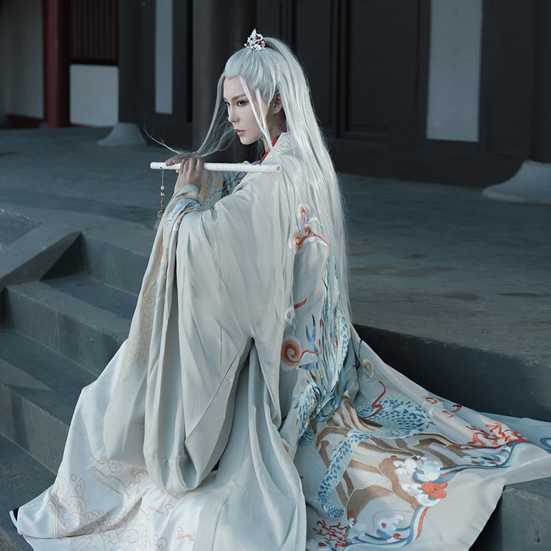 序绘原创 龙盘云水 交领大袖披风外套重工刺绣传统汉服男女春夏款