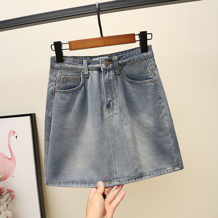 2019 spring clothes new pattern Korean Edition Self cultivation Show thin Skirt Large Versatile Body cowboy skirtin the Women's clothing/Boutique , Skirts  category - from Buy2taobao.com to provide professional Taobao agent buy service