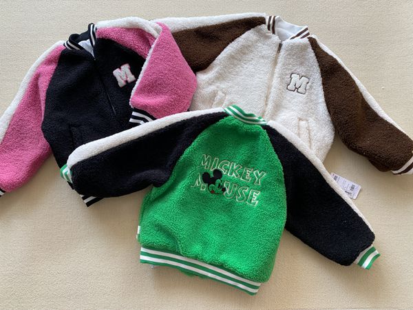 儿童夹薄棉颗粒绒绗缝外套