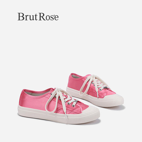 BrutRose2023早秋新款平底轻便板鞋女潮流百搭帆布鞋显脚小休闲鞋