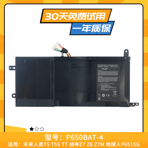 适用于未来人类T5 神舟Z7 CLEVO P650SE P650BAT-4 笔记本电池