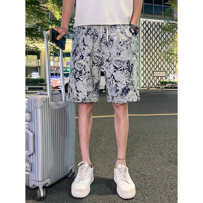牛仔短裤男潮牌痞帅五分花裤衩