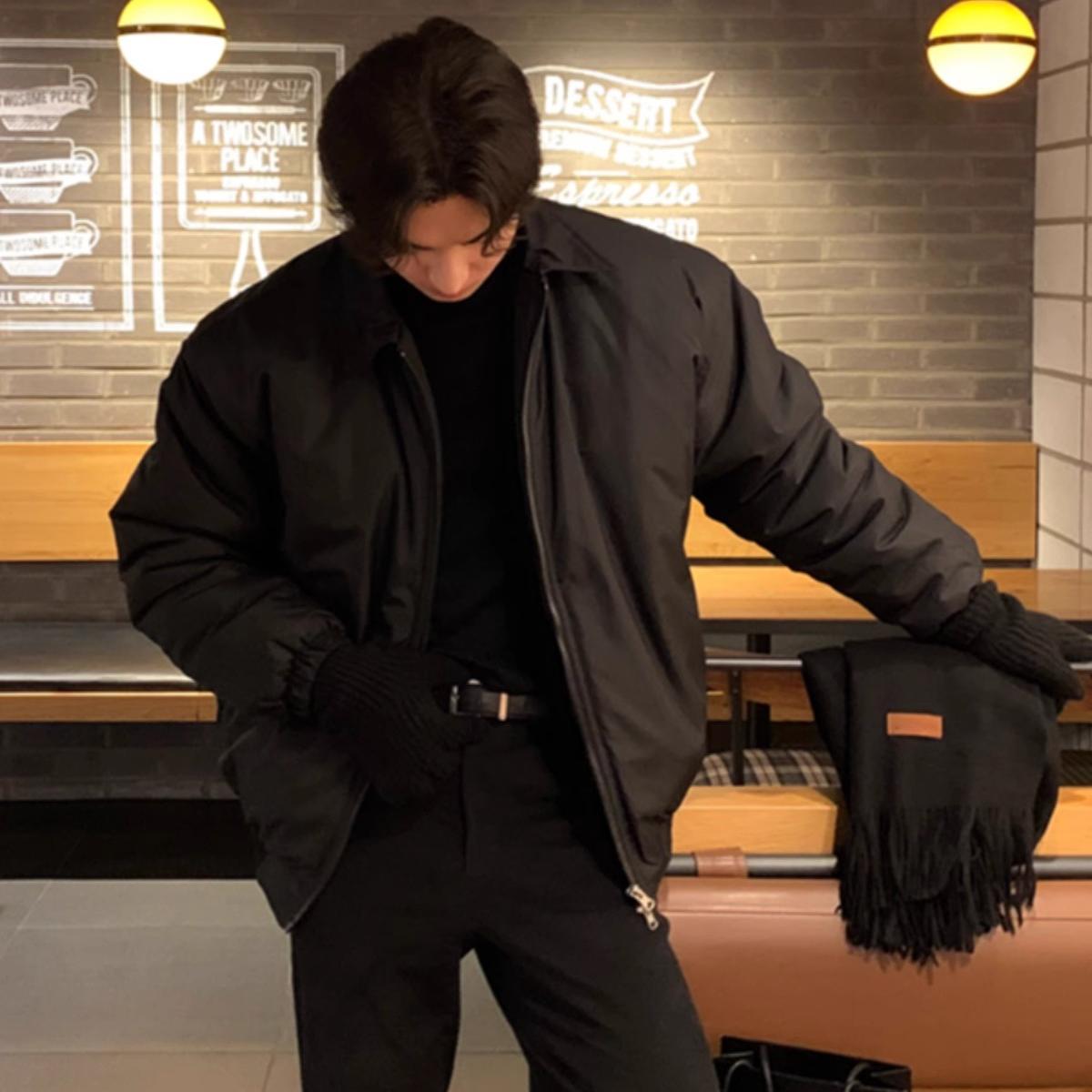 冬季韩系穿搭棉服外套男