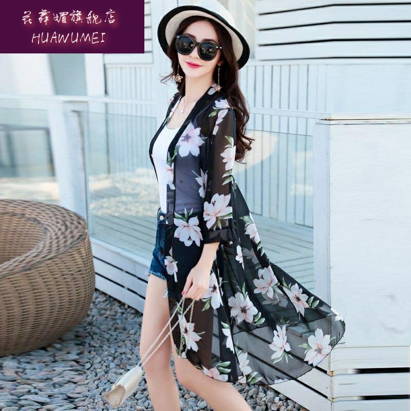 女装中长夏天外搭款开衫夏季网纱披风新款雪纺薄衣服2019超仙防晒|ruв категории Женская одежда, кружева свитер/шифон рубашка - от Buy2taobao.com для оказания профессиональной услуги покупки агента Taobao