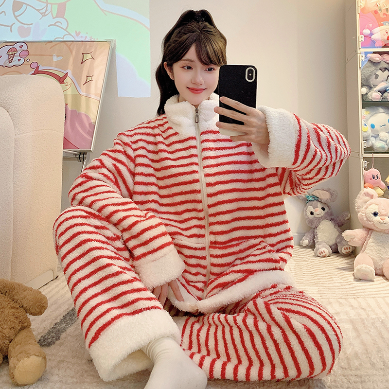 睡衣女款珊瑚绒高级感加厚家居服