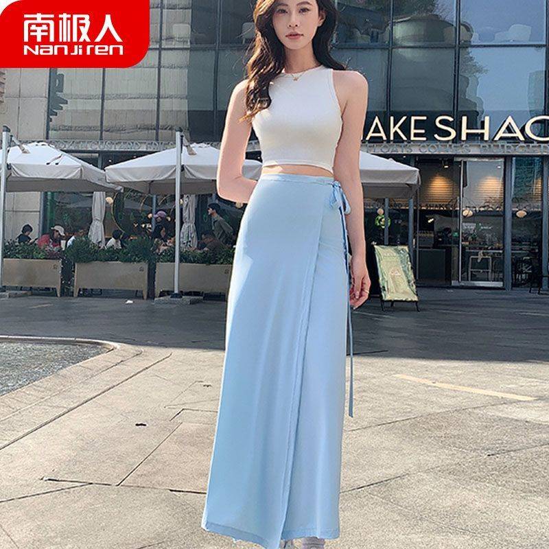 南极人一片式遮阳长裙女冰丝原纱凉感多功能披肩抹胸逛街户外防晒