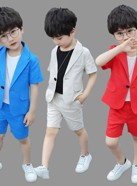 男童短袖西装套装夏儿童礼服演出