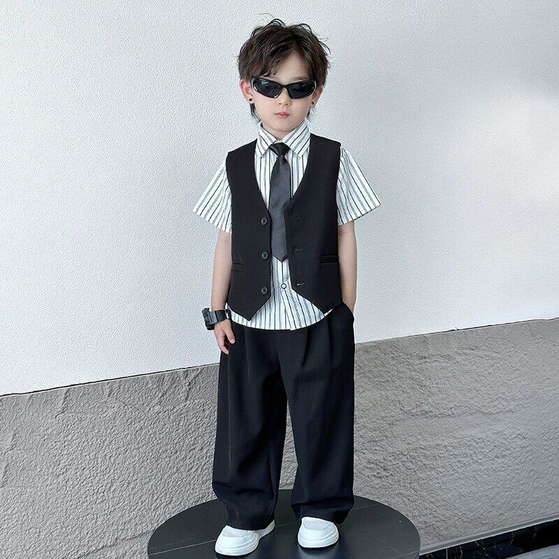 男童西装套装夏季高级感男孩休闲西服儿童生日钢琴演出服花童礼服