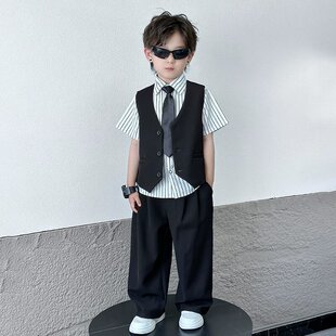 男童西装套装夏季高级感男孩休闲西服儿童生日钢琴演出服花童礼服