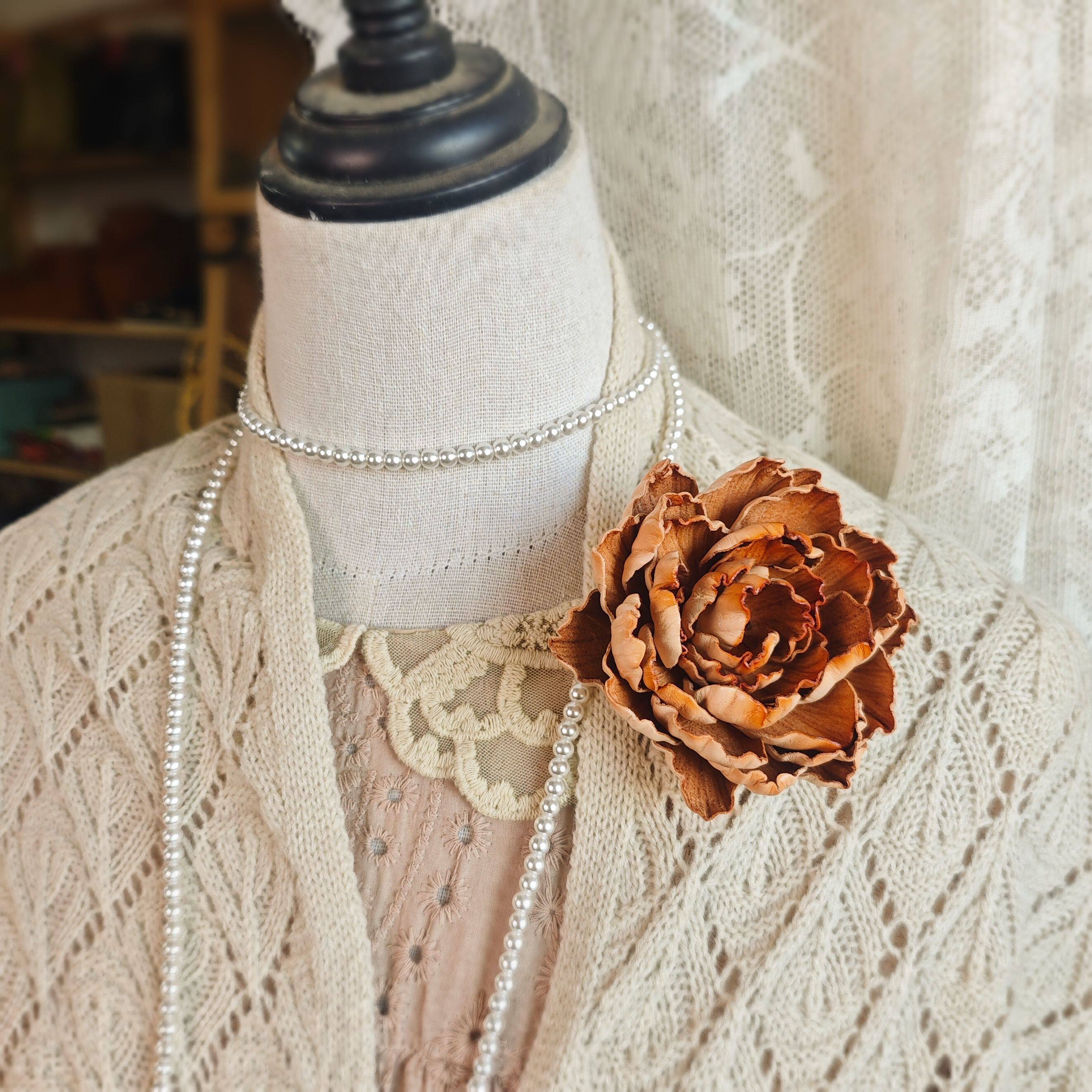 国色。芳圃原创手工纯牛皮精致大牡丹胸花别针胸针帽花领花礼物