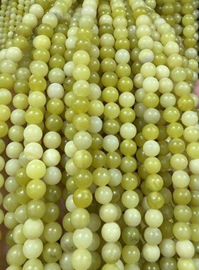 天然石柠檬黄玉髓散珠半成品diy手工编织穿珠手链项链手串珠配件
