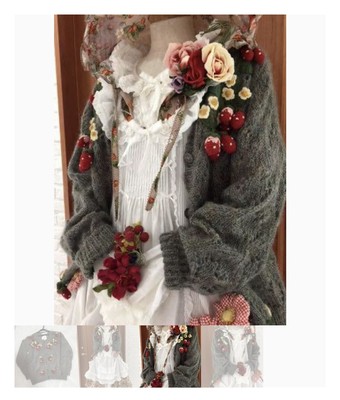 日代风古着草莓毛衣