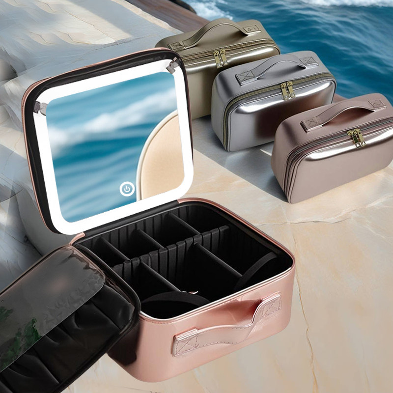 高级亮面化妆包女便携大容量专业化妆师跟妆品收纳包纹绣工具箱盒,收纳整理,化妆包,淘宝优惠券,粉丝福利购,淘宝优惠卷