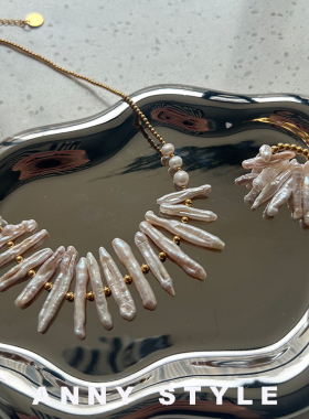 anna天然异形珍珠女琵琶项链