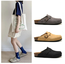 德国birkenstock勃肯拖鞋 boston耐磨纯色博肯真皮软木包头拖男女