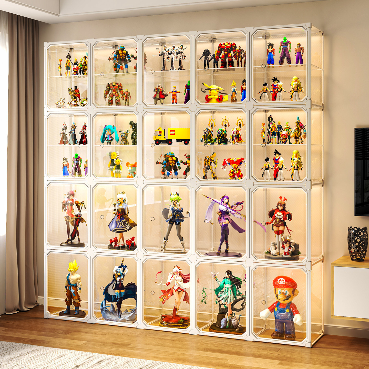 手办展示柜收纳置物架家用防尘乐高适用模型摆件透明高达收纳盒子,住宅家具,家用陈列柜,淘宝优惠券,粉丝福利购,淘宝优惠卷