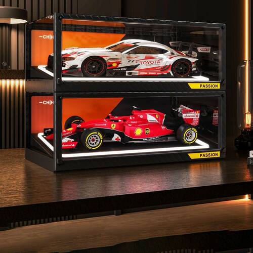 跑车展示柜手办乐高模型带灯亚透明克力玩具汽车F1适用赛车收纳柜