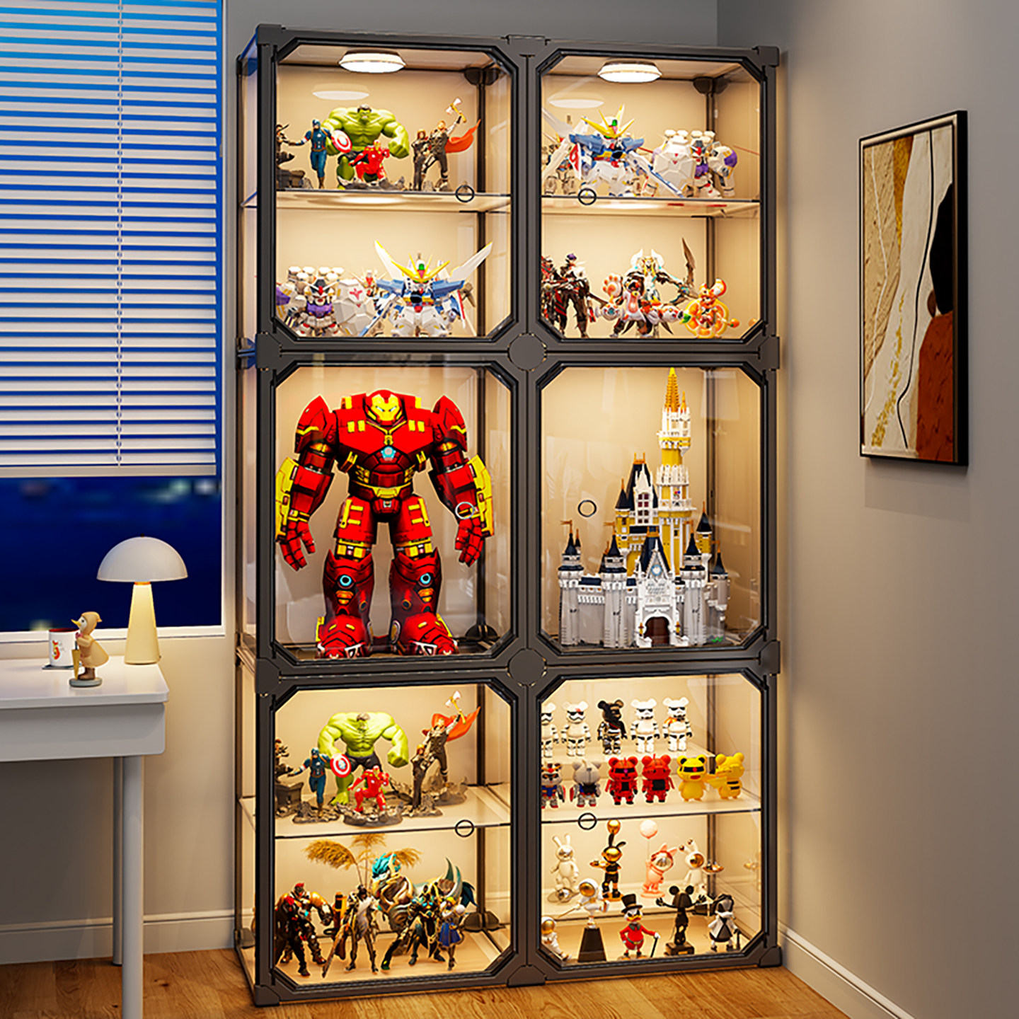 手办展示柜玩具收纳盒积木模型盲盒陈列适用乐高透明家用置物架子,收纳整理,手办收纳盒,淘宝优惠券,粉丝福利购,淘宝优惠卷