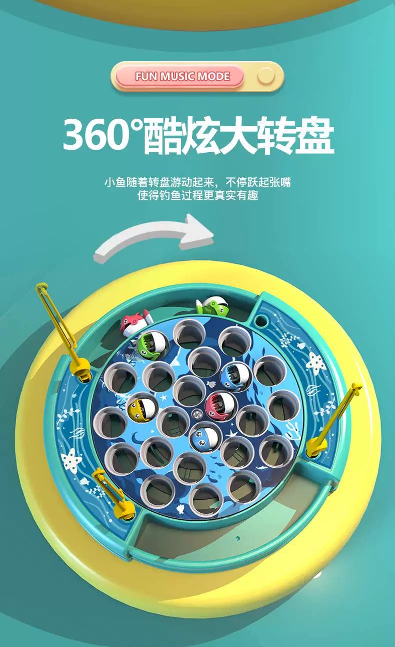 宝宝电动磁性钓鱼玩具儿童1一2岁3益智小孩男孩6女孩幼儿