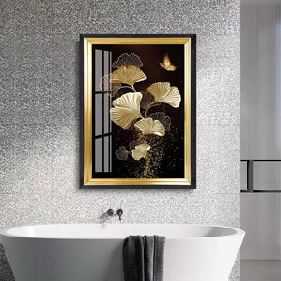 浴室防水装饰画现代极简主义浴室厕所无障碍豪华挂画免钉酒店俱乐