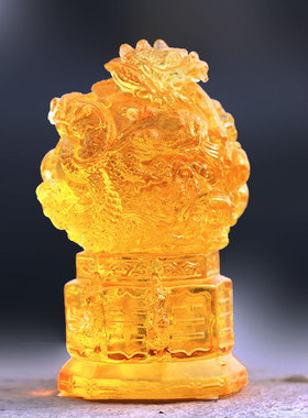 时来运转琉璃老虎风水礼品摆件