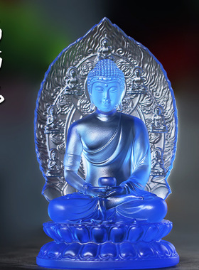 琉璃药师佛家用供奉摆件客厅