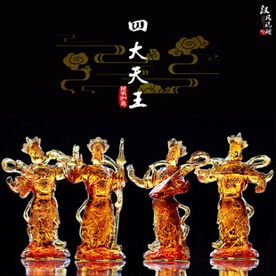 琉璃四大天王佛像金刚佛像摆件佛堂供奉广目持国增长多闻四天尊王