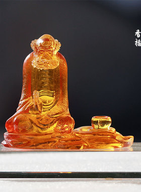 琉璃中式摆件菩提达摩香插