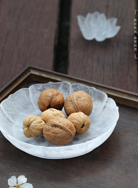 琉璃莲瓣盘果盘糕点盘摆件居家客厅室内茶室桌面装饰摆放朋友送礼