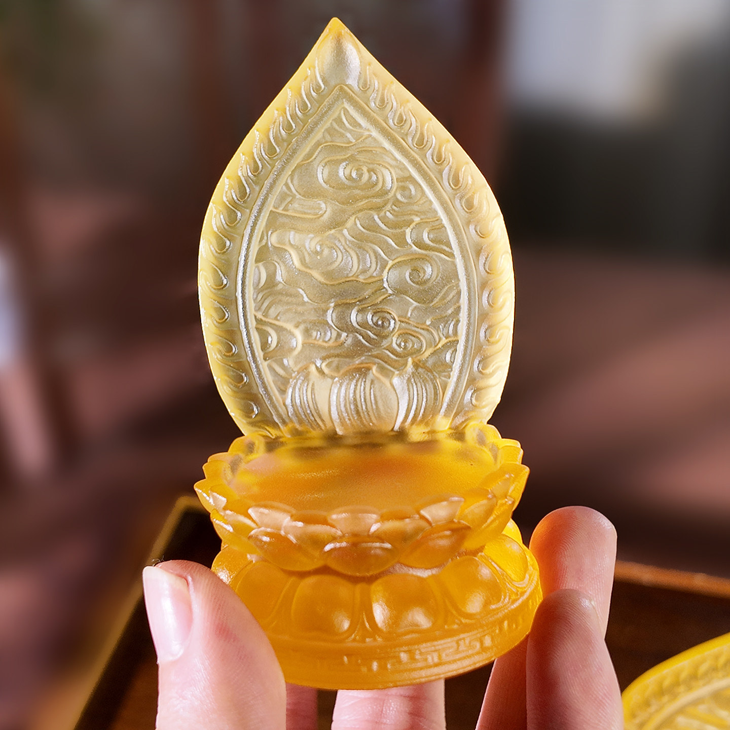 琉璃唐卡托供奉架摆台挂画展示架佛龛药师护身佛牌背板莲花台底座