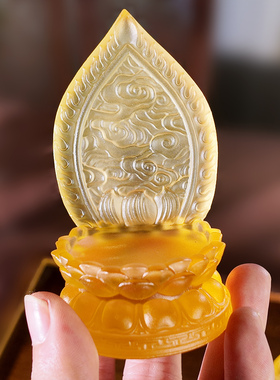 真精美！琉璃唐卡支架金银水晶台