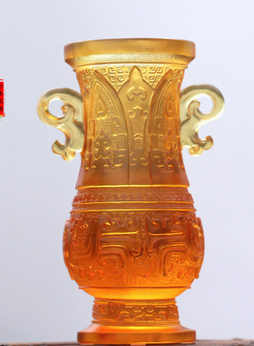 琉璃富贵平安花瓶摆件居家装饰