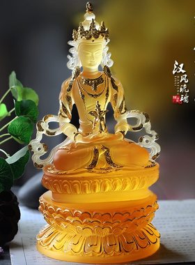 贴金双层琉璃摆放阿弥陀佛莲花