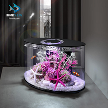新款生态鱼缸桌面免换水小鱼缸家用客厅小型造景制氧过滤 一体机