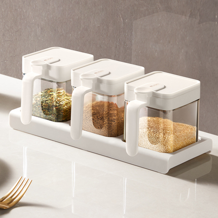 玻璃调料盒家用厨房盐调味瓶罐收纳盒组合套装轻奢味精佐料调料罐