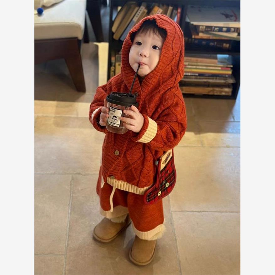 韩国女童装圣诞款毛衣套装