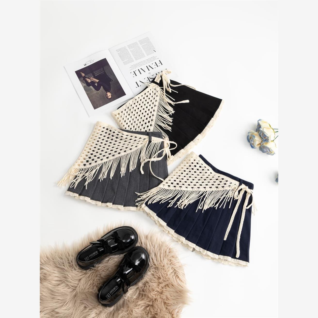 女童春秋2025新款叠穿半身裙