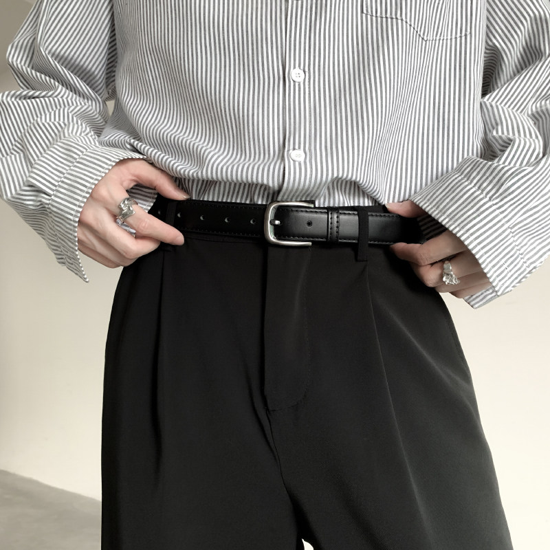 针扣腰带男女复古ins港风小皮带装饰韩版百搭简约休闲裤腰带潮流