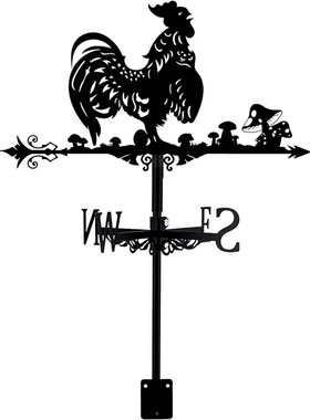 跨境热销工厂铁艺风向标工艺品装饰田园摆件金属装饰户外屋顶公鸡