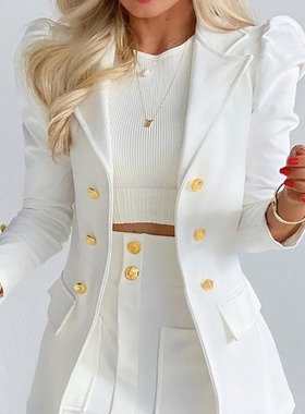 women's Spring long sleeved mini suit paired with mini skirt
