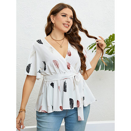 200斤胖mm大码女装衬衣fat women plus size sexy shirt blouses