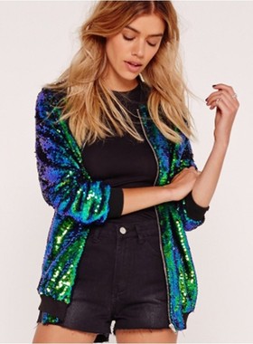 Sequin jacket loose bead baseball jacket women's clothes