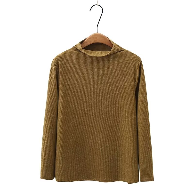 Elastic women cashmere half high neck top plus size blouse 女装/女士精品 大码内搭 原图主图